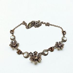 Ann Taylor Factory flower rhinestone necklace